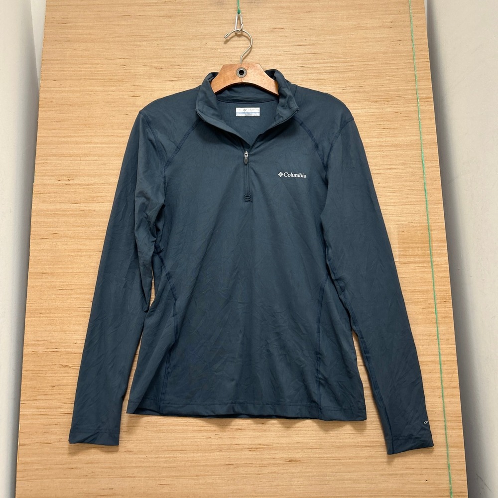 Columbia Omni-Wick Womens Small Blue Teal Quarter Zip Pullover Long Sleeve Top